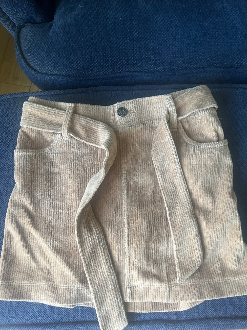 abercrombie kids cream cord skirt with self tie